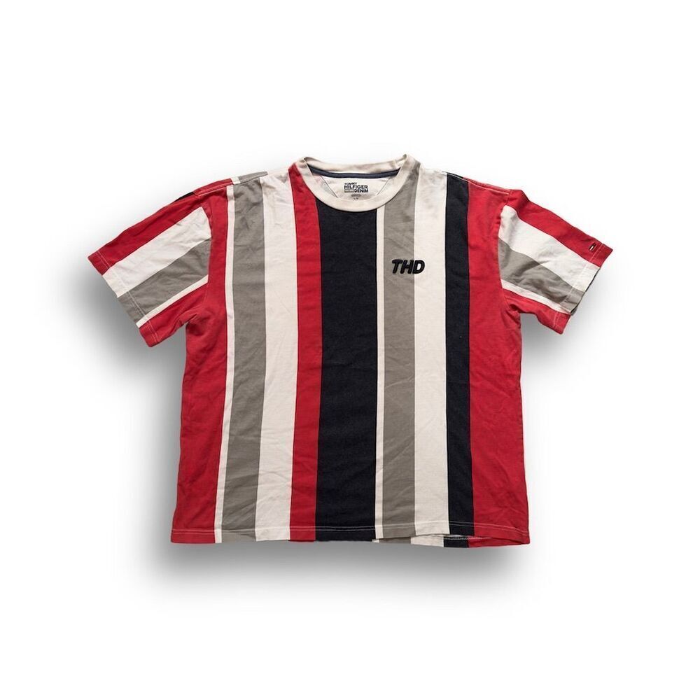 Tommy Hilfiger Men's Multicolor Striped T-Shirt Size L Short Sleeve